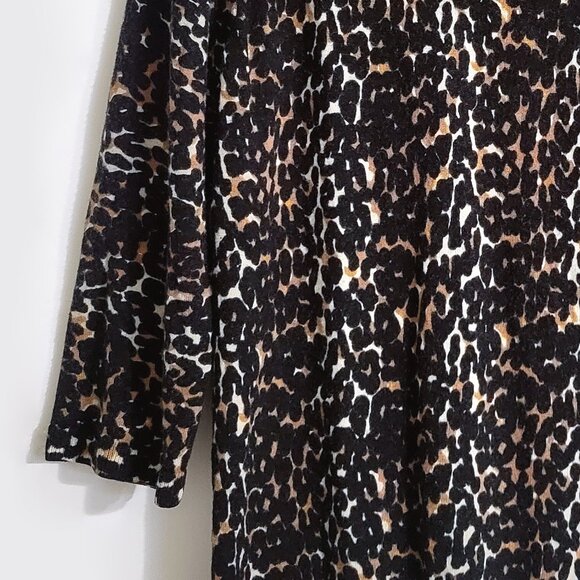 Talbots Womens 100% Merino Wool Sweater Size XL Animal Print Pullover Mob Wife - Picture 4 of 9